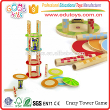 Сумасшедшая башня Уникальные детские штабелируемые игрушки, Возобновляемые бамбуковые детские штабелируемые игрушки